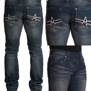 Affliction Men's Denim Jeans GAGE APEX HODGRD Embroidered Biker ++