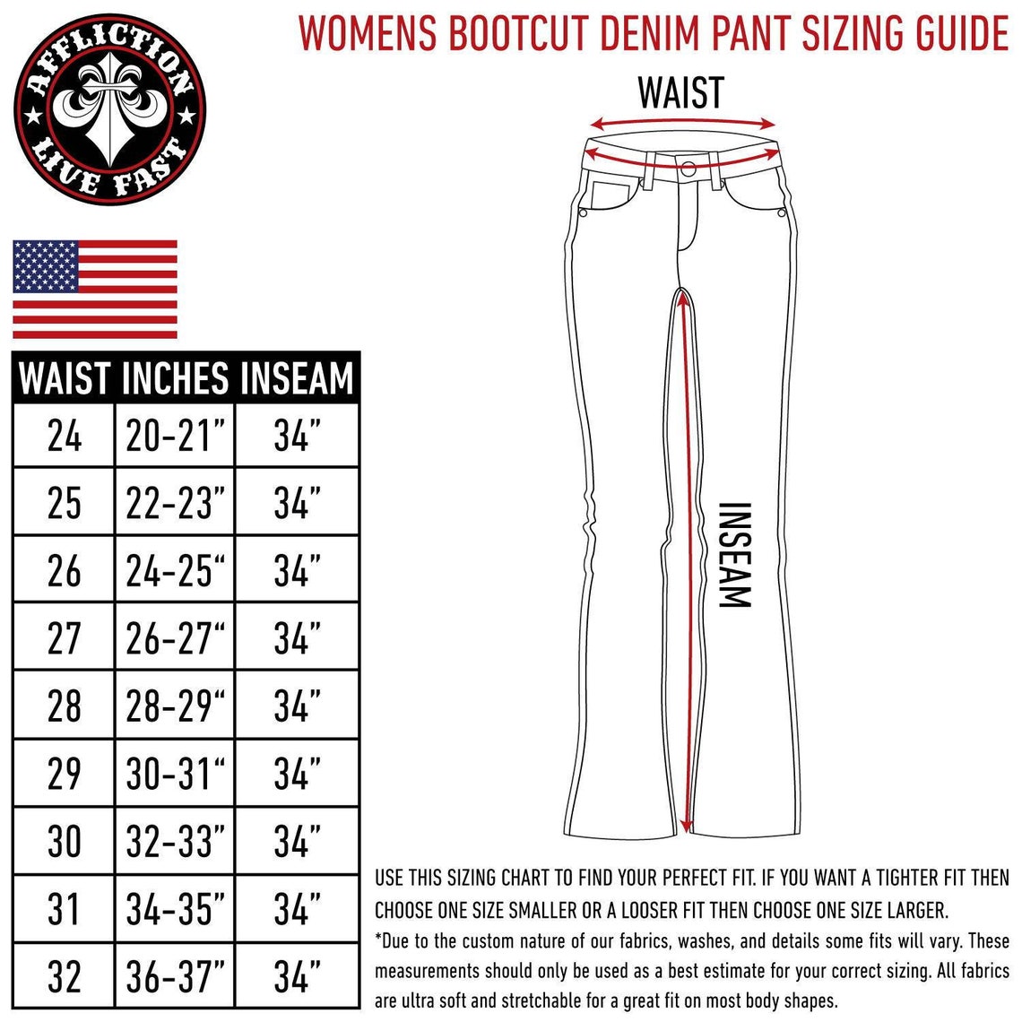 Affliction Women's Denim Jeans JADE STANDARD CALI - Etsy