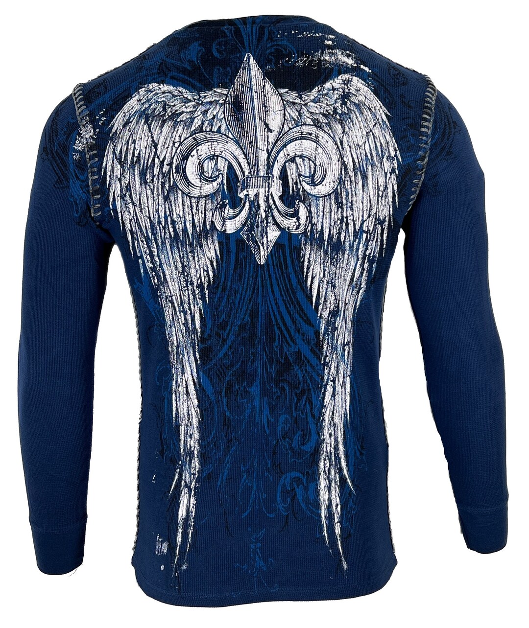 Archaic by Affliction - Maglietta da uomo Spike Wings Navy, nero