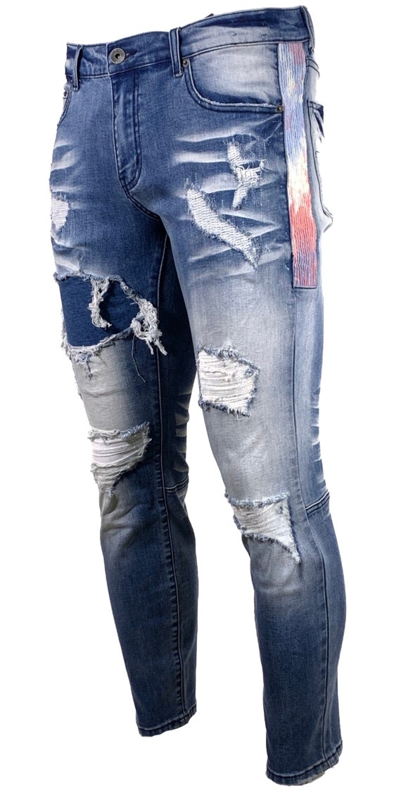 M.LAB Slim Cause Men's Denim Jeans Blue 