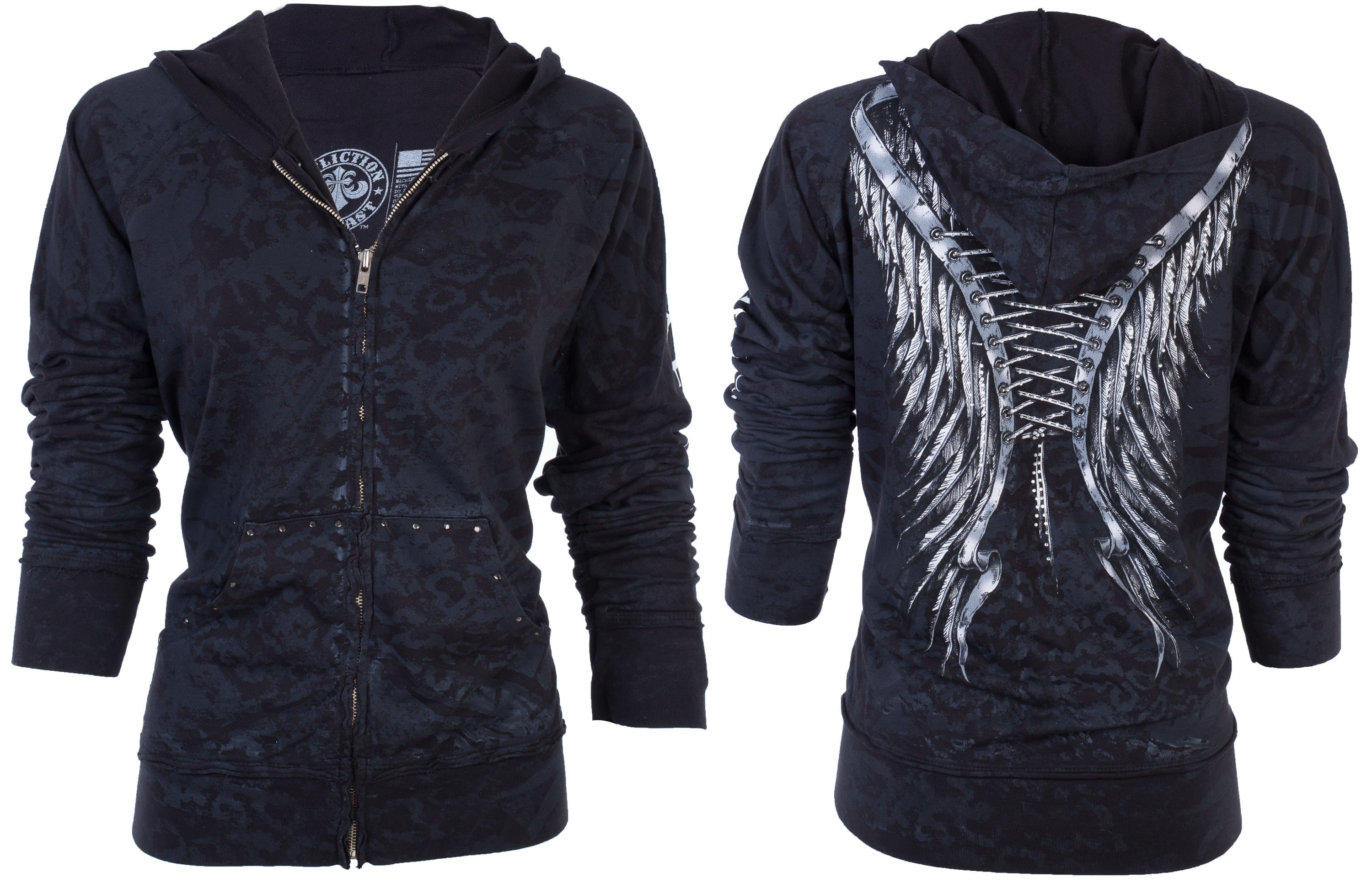 Affliction zip online up hoodie