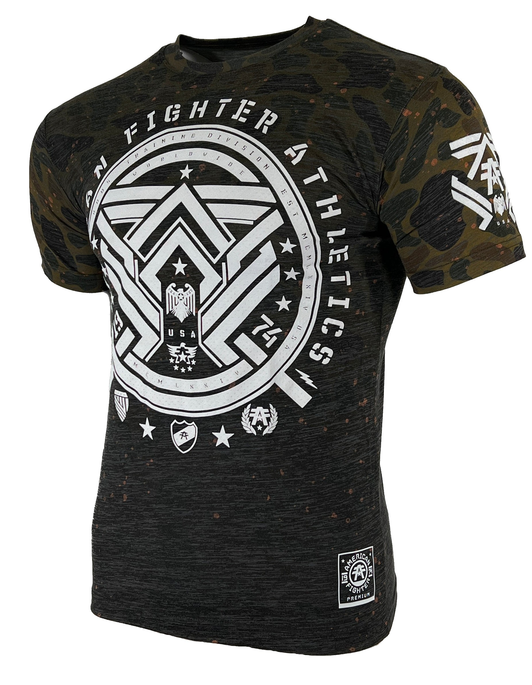 Discover American Fighter Men's T-shirt BRADDOCK Athletic CAMO Green