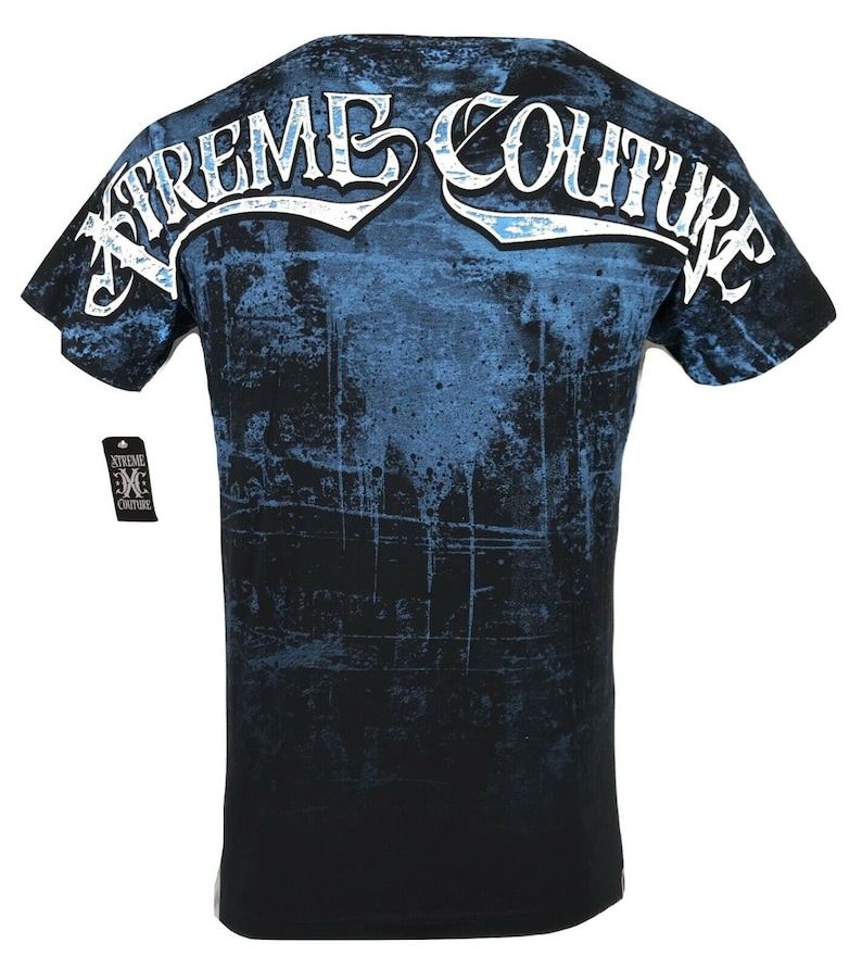 T-shirt Uomo Affliction Xtreme Couture &ndash; Aftershock Teschio Biker &ndash; S-4XL