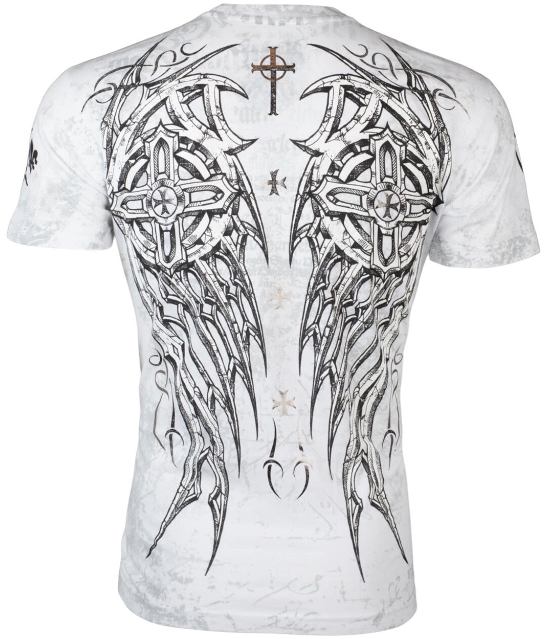 Archaic by Affliction Maglietta da uomo Spike Wings bianca