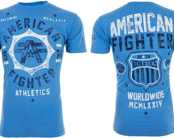 American Fighter Men Crew Neck T-shirt North Carolina Blue XS-5XL