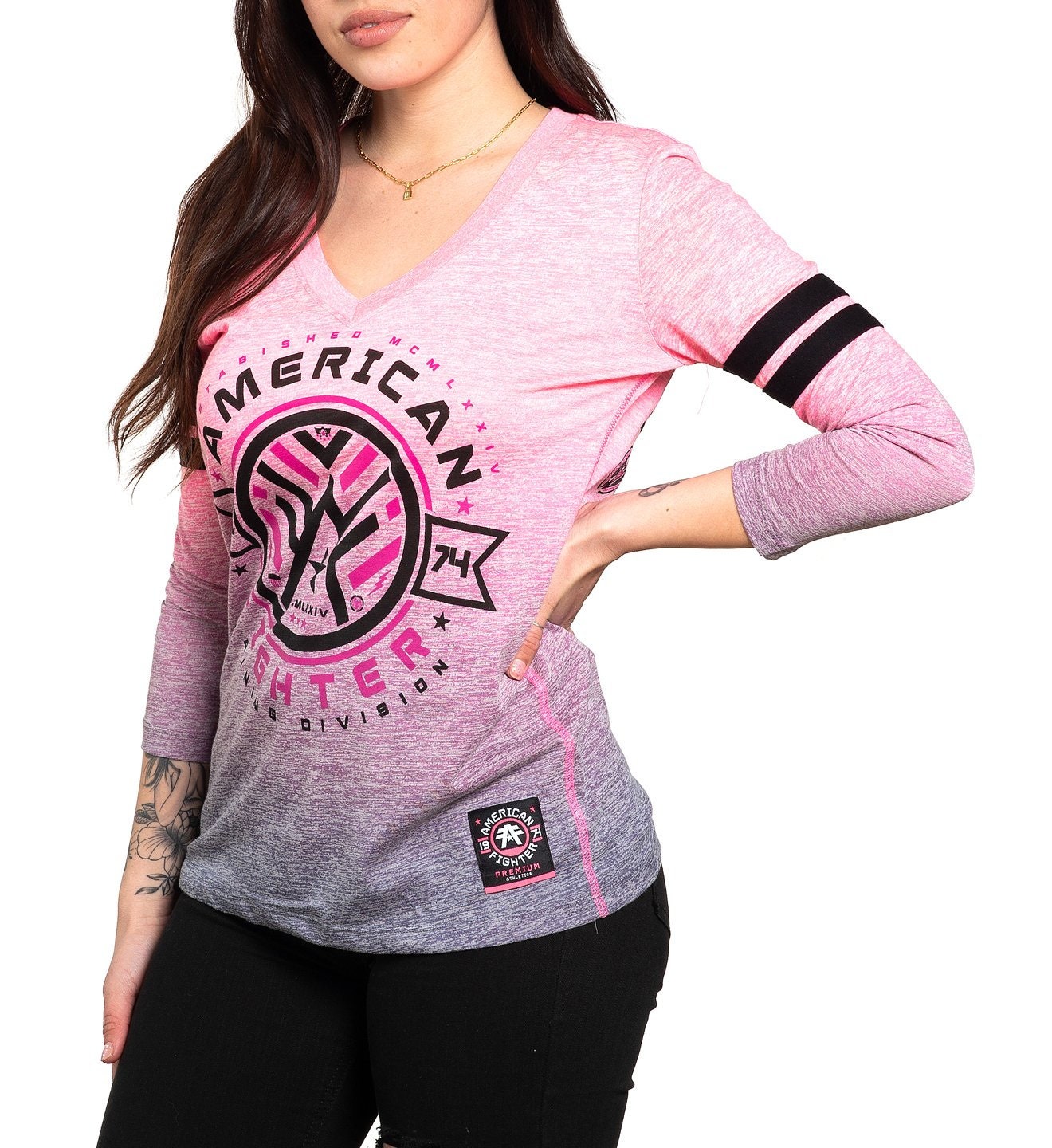 pink american fighter shirt