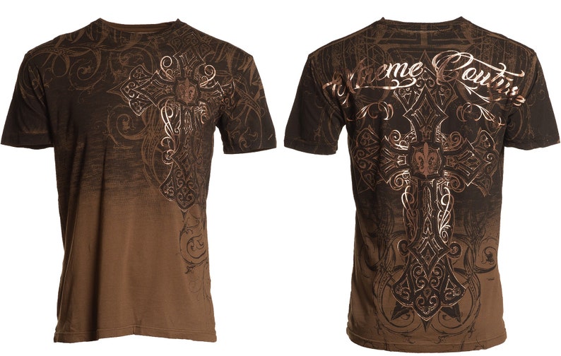 Xtreme Couture by Affliction Men's T-shirt DECRETUM Brown - Etsy