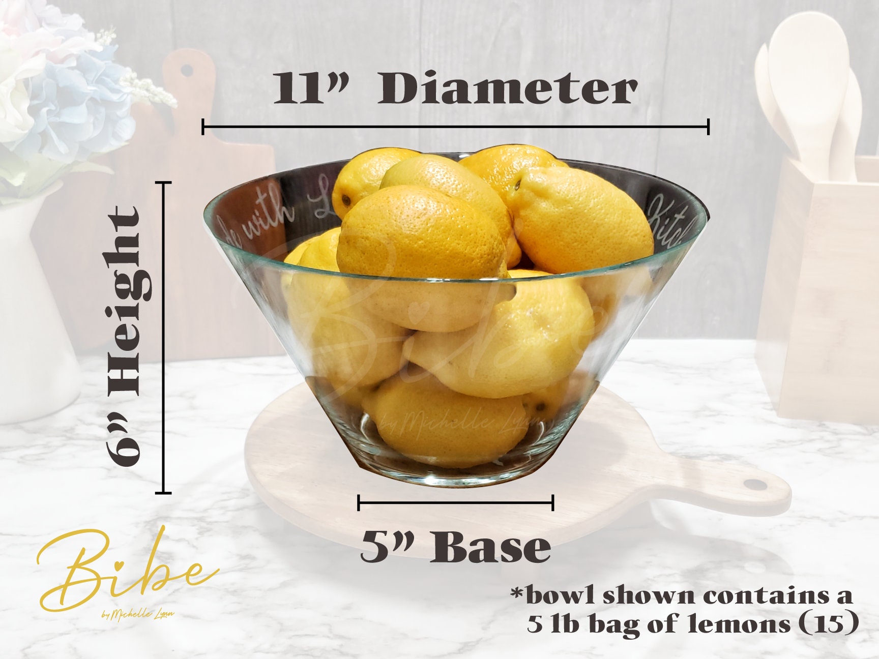 Custom Etched Glass Family Name Bowl, Made With Love From My Kitchen ...