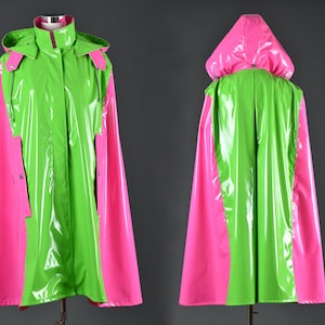 Vinyl Rain Cape: Short Hooded Cape de Pluie