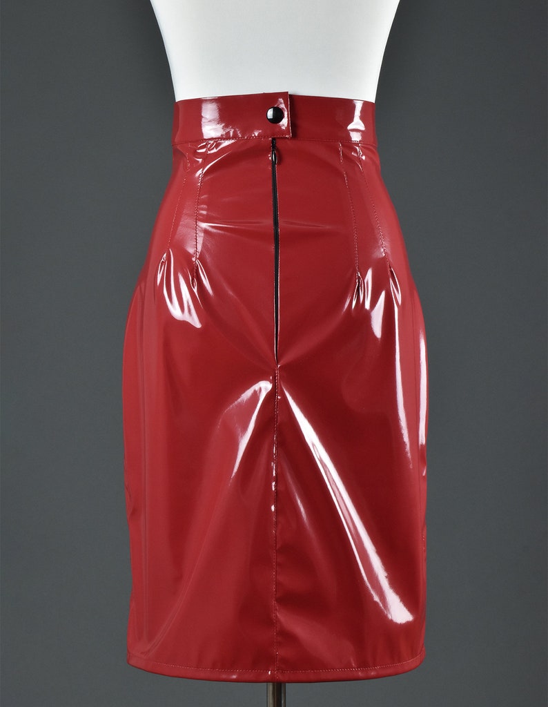 Vinyl Skirt in a Color and Size of Your Choice Pencil Skirt PVC Skirt