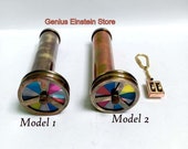 Kaleidoscope moving internal design Brass Double Wheel Kaleidoscope Vintage Item Gift Brass Telescope
