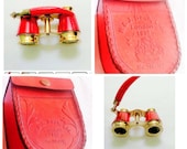 Binoculars Solid Brass Opera Glasses Mother Vintage Look Red looking best gifted father days