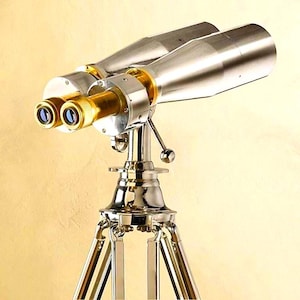 1920s Century Nautical Naval Fully Brass Victorian Heavy Binoculars Chrome