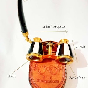 Binoculars Solid Brass Opera Glasses with Handle Nautical Vintage Look style Black &  white look/ Womans day gifts Thanksgiving confirmation