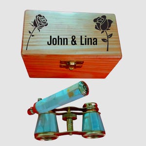 Opera Glasses Binoculars mother Of Pearl Rose Design & Leaf Gifts for kids Adults Love Each other Christmas Day, Valentine Day