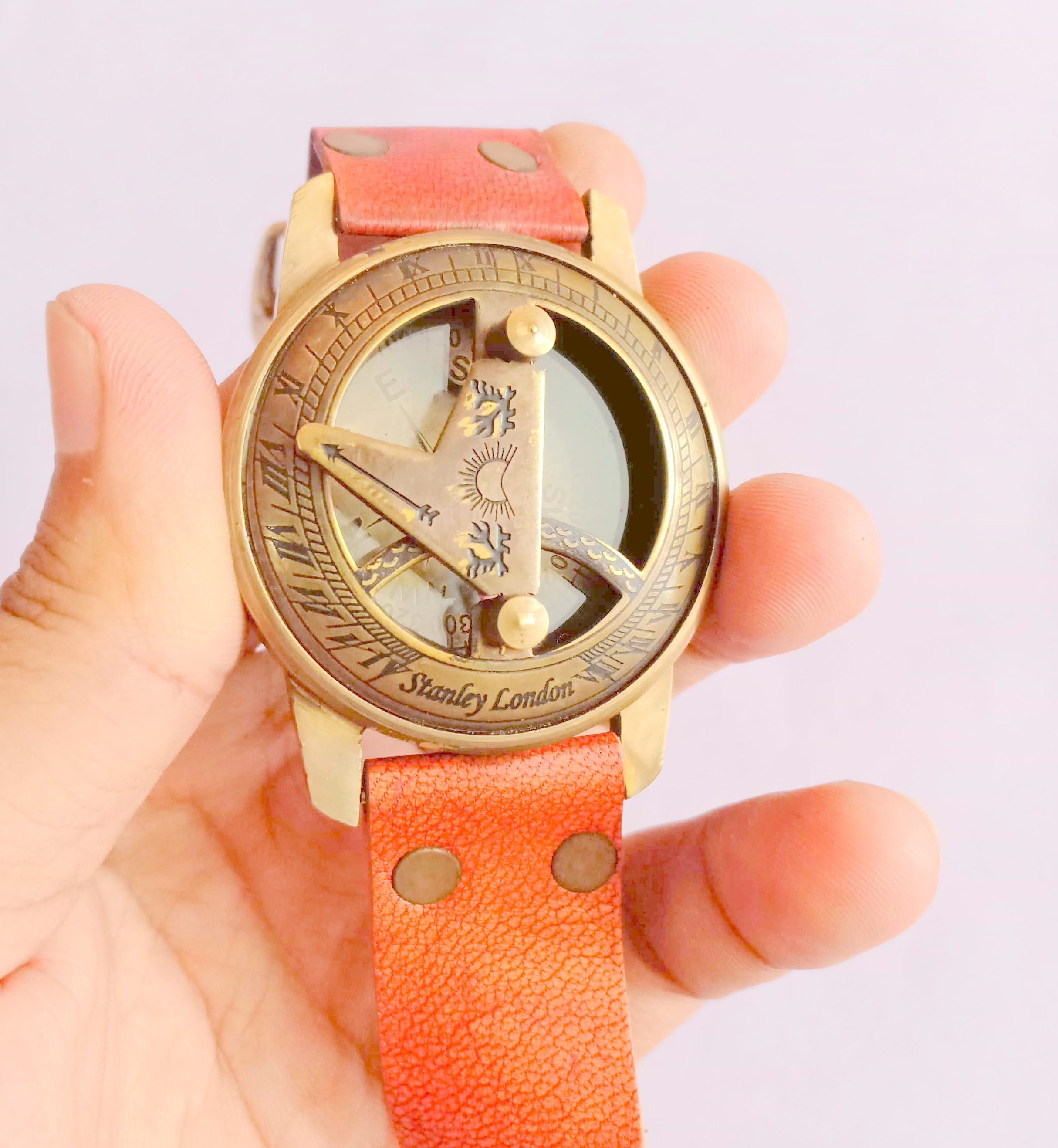 brass wrist watch