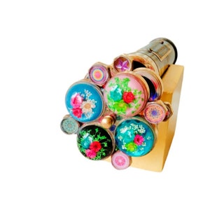 Kaleidoscope Brass Antique Double Wheel Nautical History Kaleidoscope Unique Wheel Valentine day, Christmas Day(Without Stand)