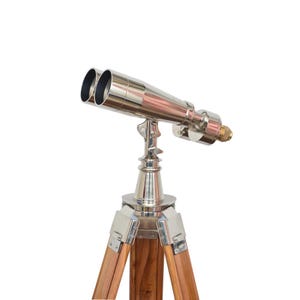 1920s Century Nautical Naval Fully Brass Victorian Heavy Binoculars Chrome