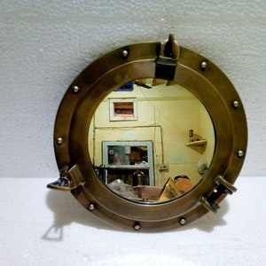 Mirror Porthole Aluminium Ship Pirates, Home decor Hanging Ship Vintage Nautical Aluminium/Porthole Room, Bathroom decor