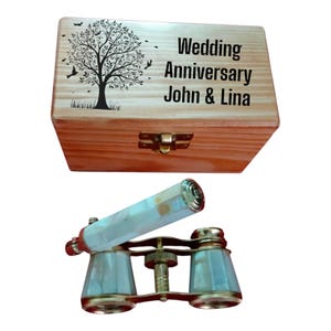 Opera Glasses Binoculars mother Of Pearl Rose Design & Leaf Gifts for kids Adults Love Each other Christmas Day, Valentine Day