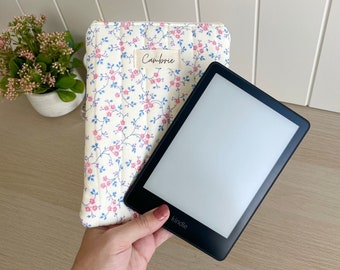 Funda acolchada para Kindle / E-Reader de Indigo Vines, protector para Kindle / E-Reader, funda para Kindle / E-Reader con forro de crema