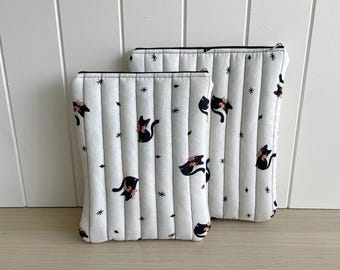 Funda acolchada para libros - Protector de libros de tela de gato negro
