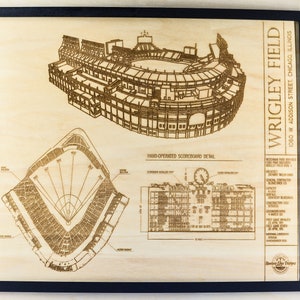 Wrigley Field  Chicago Cubs Baseball Wood Engraved Wall Hanging  Stadium Gifts Christmas Gifts Sports Him or Her Anniversary Birthday