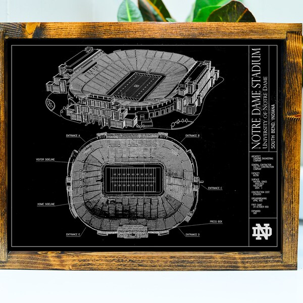 3d Stadium Notre Dame Etsy