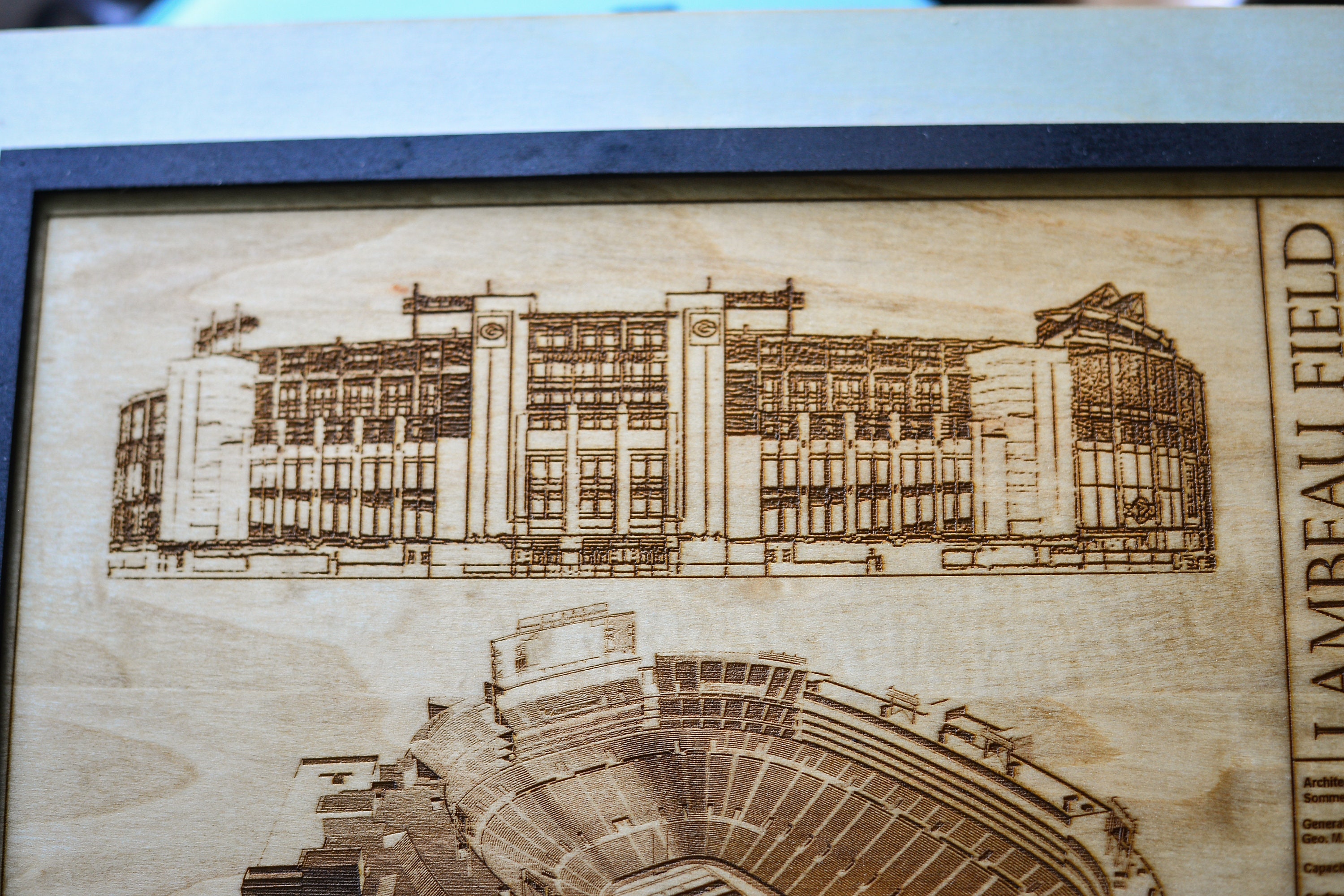 Lambeau Field Green Bay Packers Wood Engraved Wall Hanging Etsy