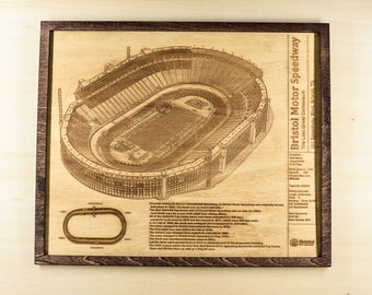 Bristol Motor Speedway Nascar Racing Wood Engraved Wall Hanging  Stadium Gifts Christmas Gifts Sports Him or Her Anniversary Birthday