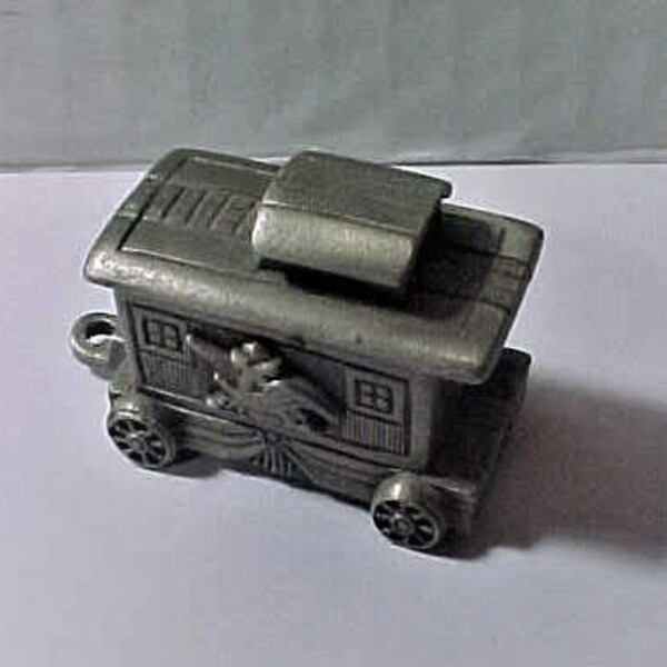 Vintage Caboose from the 7 Piece Mini Pewter Budweiser Train Set, Circa 1990s, Pre-Owned in Excellent, Like New Condition w/Box