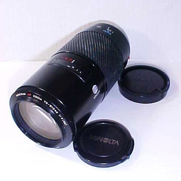 Minolta Maxxum AF Zoom Lens 70-210 mm 1:4 55 mm. Pre-Owned in Very Good, Super Sharpe Condition w/both Lens Caps, Circa 1980s/90s. No Case.