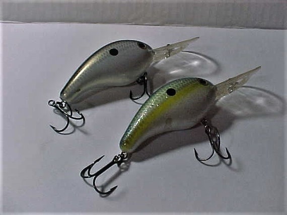 Two Strike King 5XD Deep Diver Rattling Crankbait Fishing Lures, Lot of 2,  Circa 1980s, Pre-owned in Excellent Unused Condition, Two Colors 