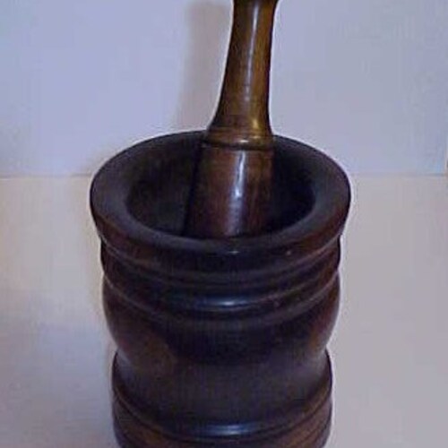 Apothecary Large Hardwood Mortar & Pestle 1910s/20s in Very Good Condition, Rare, Very Hard to Find, See shops Details in Description, Pre-Owned