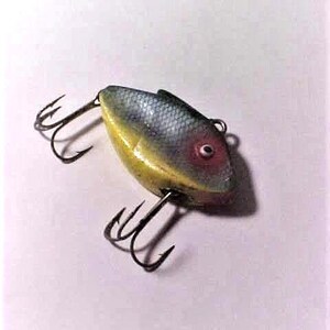 Vintage 1980s Rubber Fishing Lure: Pumpkin Seed Style, 2 1/8" Long