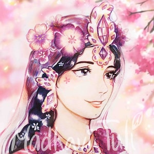 HD File Shri Radha, Wallpaper, Radha Krishna, Anime Krishna, 4k High quality wallpaper Bhakti Yoga Hindu Gift, Indian