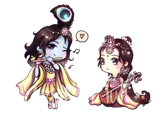HD File Cute Shri Krishna With Shri Radha Child Radha - Etsy HD File Cute Shri Krishna With Shri Radha Child Radha - Etsy