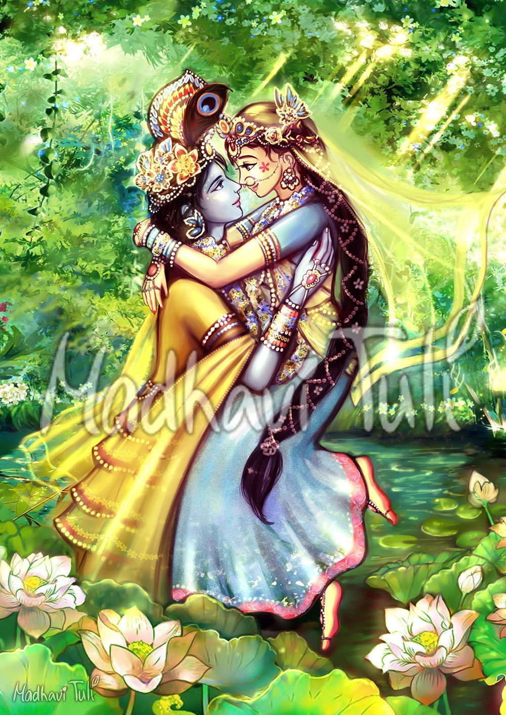 Buy HD File Shri Krishna With Shri Radha in Green Beautiful Garden ...