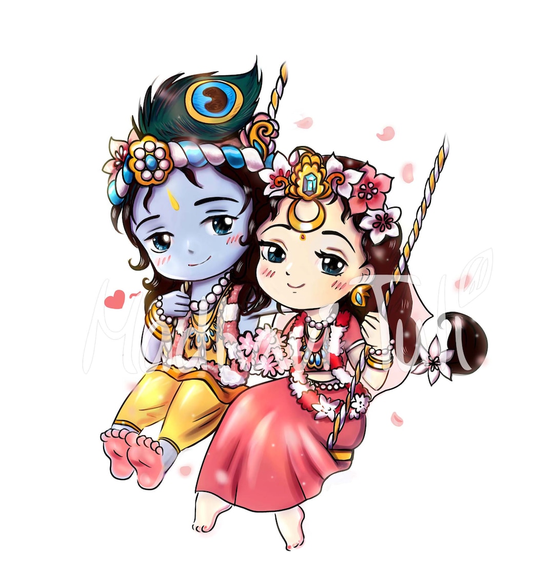 Buy HD File Cute Shri Radha Krishna Kawaii Anime Radha Krishna ...