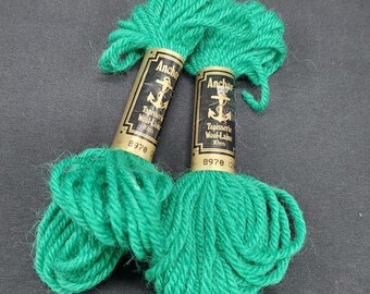 Anchor Tapestry Wool Tapisserie 10m 2-Skeins Shade No 8970 Dark Jade Green