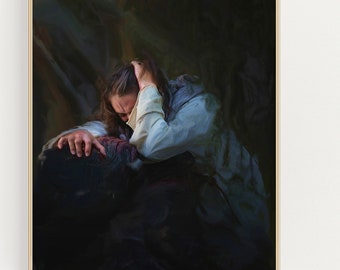 Impression d'art du Christ à Gethsémani : oeuvre d'art murale chrétienne (téléchargement instantané)