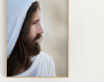 Lámina artística moderna de Jesucristo: Decoración para el hogar SUD (Descarga digital)