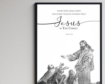 Jesus Christus Illustration: Christliche Schrift Wandkunst (Instant Download)
