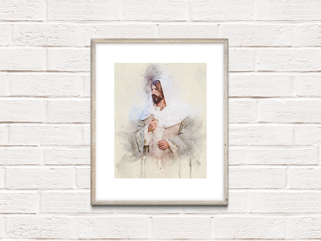 Jesus Christ Fine Art Printable Christ Art Instant Download Watercolor Art Bible Art Watercolor