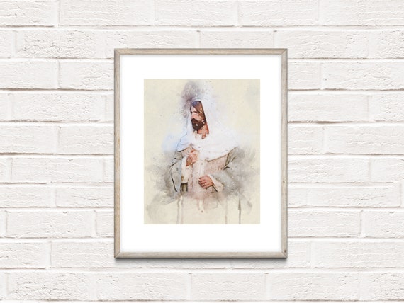 Watercolor Jesus Christ Art Print: Bible Art (Digital Download)