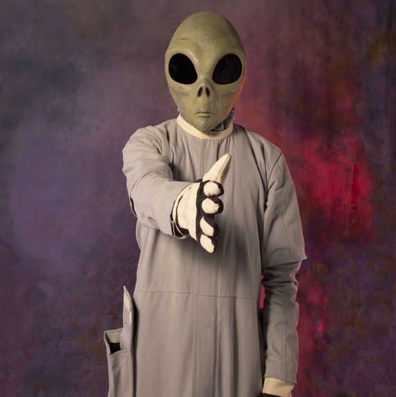 Maschera aliena / Maschera viso aliena Cosplay Ufo / Maschera di Halloween  / Maschera realistica Area 51 / Maschera in maschera / Maschera di carnevale  / Costume cosplay alieno -  Italia