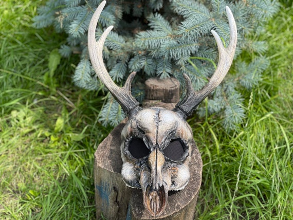 Rehschadel Maske Tierschadel Totenkopf Wand Dekor Tragbare Etsy