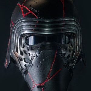 Kylo Ren Helmet with Red Stripes / Cosplay Helmet / Sith Lord Cosplay / Dark Side Helmet / Kylo Ren Cosplay