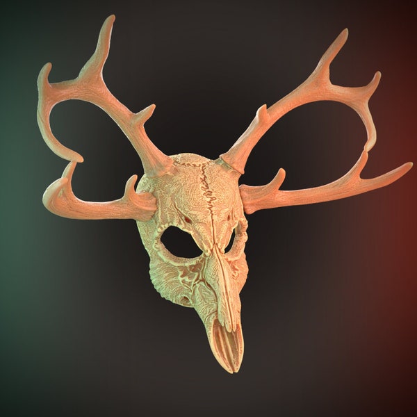 Deer Skull Mask 4 Horns 3D Model / STL Files Deer Skull Mask / 3D Print Cosplay Mask / Deer Skull STL Files 3D Print / Animal Skull Mask