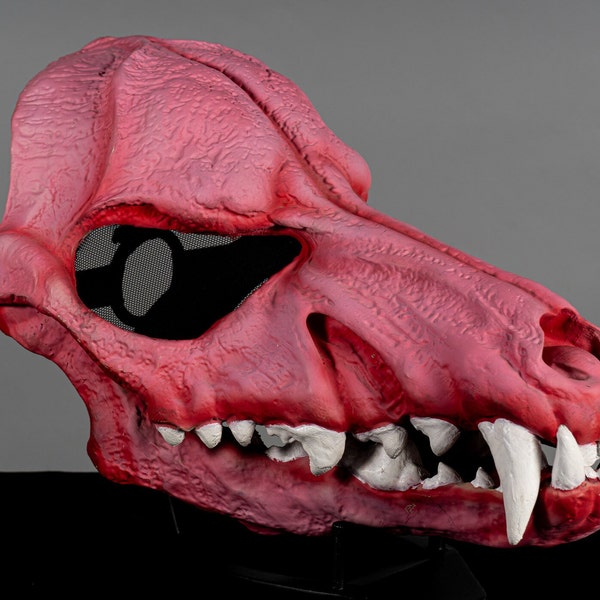 Skull Dog Mask Moving Jaw Etsy